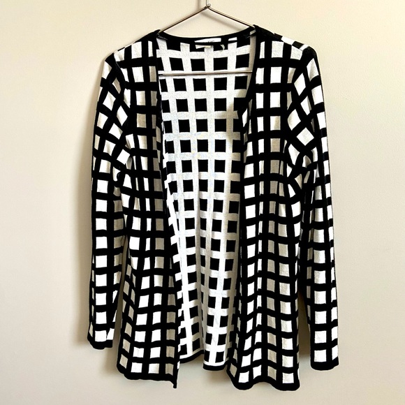 Calvin Klein Sweaters - Calvin Klein Black and White Open Cardigan Sweater Size S